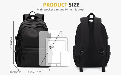Simple Children Schoolbag Bookbag, High School College Student Black School Backpack for Women, Laptop Bookbag for Girls Boys