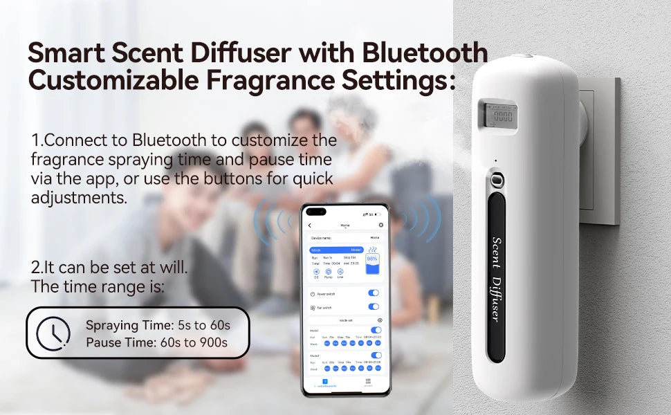 Smart Essential Oil Diffuser Home Plug In Diffuser With LED Screen Visual Intelligent Control with Timer for Home Office Hotel