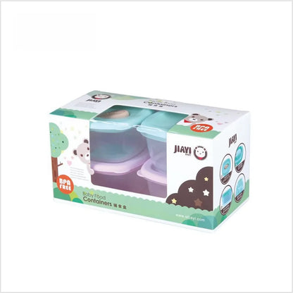 4Pcs Square Reusable Baby Food Sealing Container with Lid, Perfect for Kitchen Storage and Storage & Sealed of Baby Food