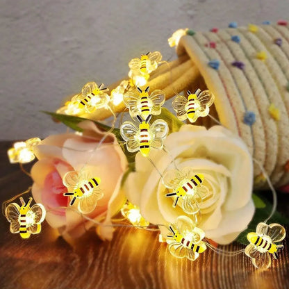 10-30LEDS  Bee Lights Battery Operated Bee String Lights For Bedroom Plants Patios Party Wedding Xmas Decorative String Lights