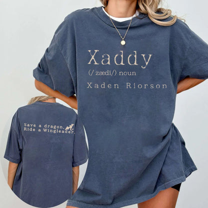 Retro Xaden Riorson Xaden Fourth Wing Shirt Rebecca Yarros Apparel Unisex Tee Cotton Shirt Fantasy Apparel Y2K Top Streetwear