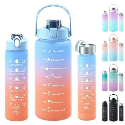 Water Bottle Motivational Drinking Bottle Sports Water Bottle with Time Marker Portable Reusable Plastic Cups Outdoor Travel Gym
