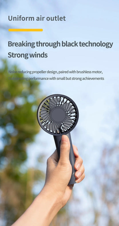 Portable Handheld Fan, Fan 6 Speed Wind LED Display Personal Mini Travel Fan  Hand Held Fan USB Foldable Electric Fan