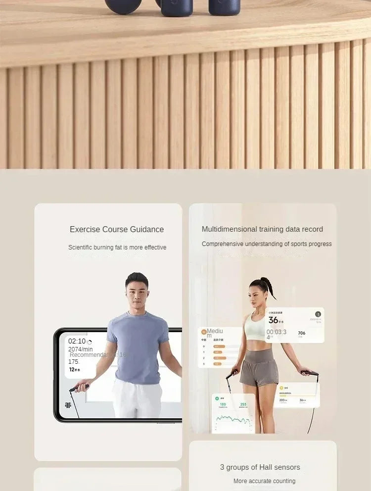 Mi Home Smart Jump Rope Counter, Xiaomi Jump Rope Thread with Fit App Adjustable Calorie Calculation for Sports and Fitness
