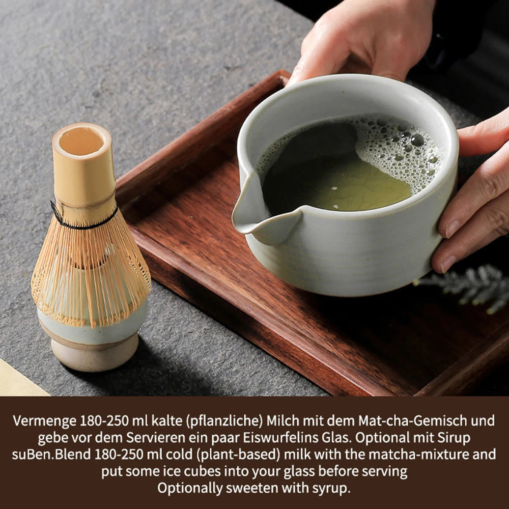 Japanese Matcha Whisk Stand Reusable Matcha Making with Ceramic Matcha Bowl Matcha Whisk Holder Tea Accessories Teaware