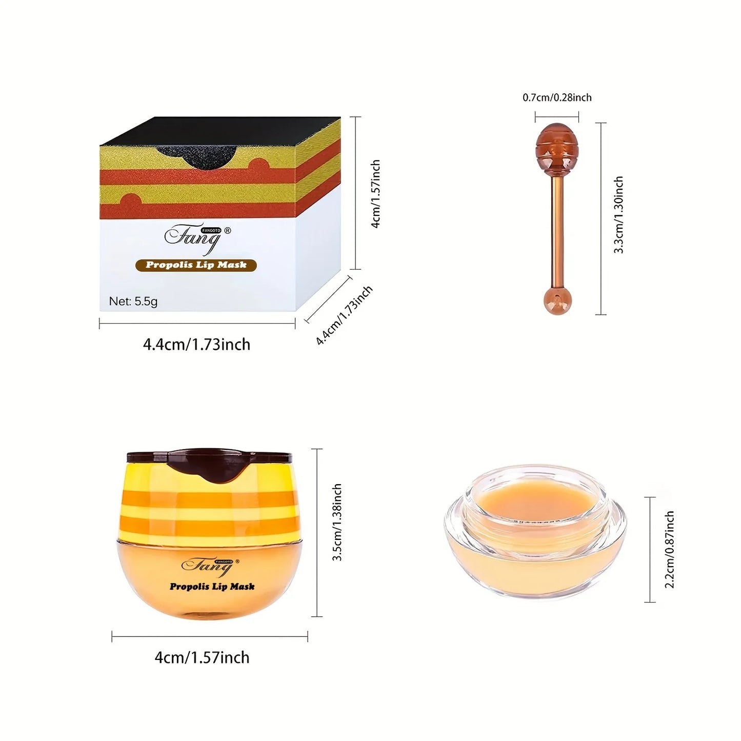 2 Pack Bee Balm Lip Balm, Exfoliating & Hydrating & Prevention Dry and Cracked Lip Scrubs Lip Sleeping Mask Reduces Lip Lines