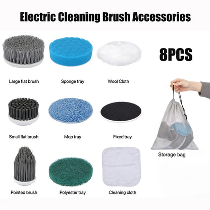Electric Cleaning Brush Accessories 8pcs Bathroom Kitchen Toilet Brush Accessories SD-808 Household Cleaning Brush Accessories