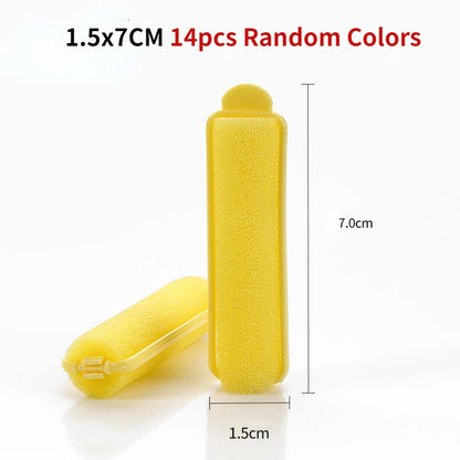 Soft Sponge Foam Cushion Hair Rollers Curlers Hairdressing Kit DIY Home Hair Styling Tool Hair Salon for Barber DIY Curls Random