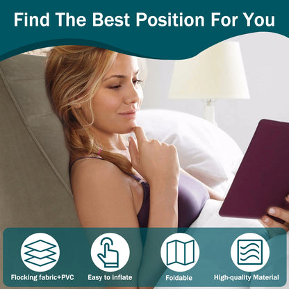 Portable Inflatable Wedge Pillow Multifunctional Body Pillow Lumbar Yoga Pillow PVC Foot Pillow Elevation Leg Travel Pillows