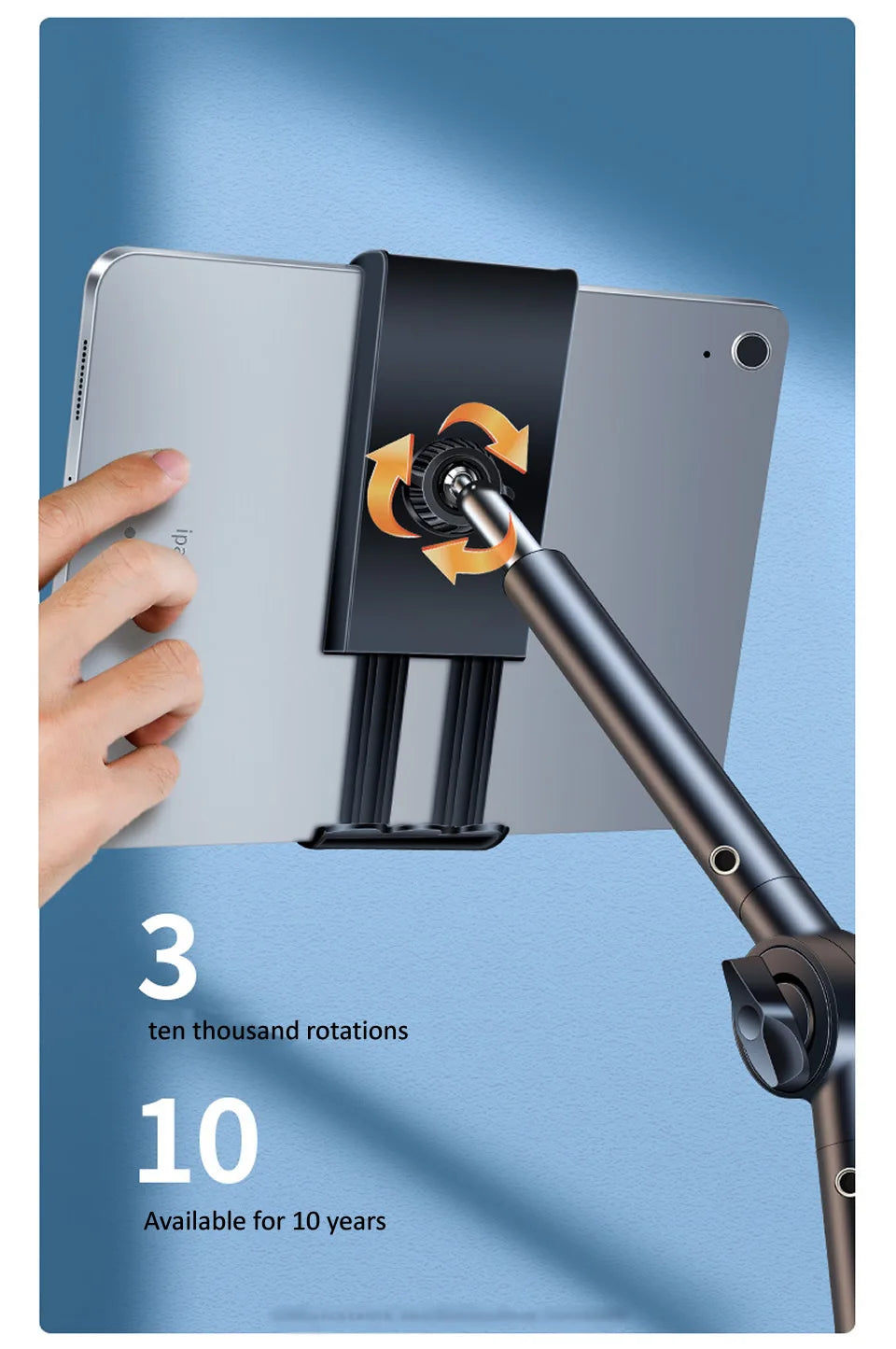 Tablet Holder for Bed Long Arm Stand for iPad Tablet Bracket 360° Rotating Desk Side Phone Mount for 4~12.9 inch Phone Tablet