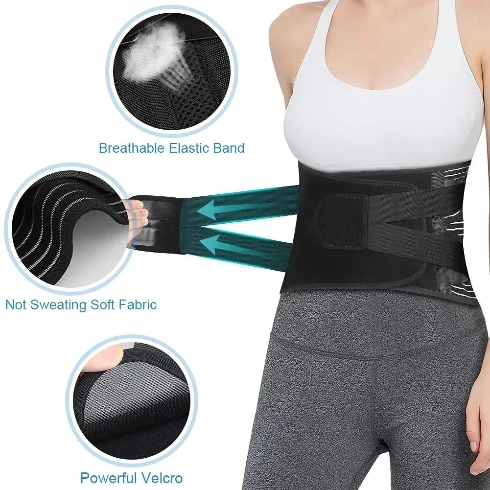 Lower Back Brace Lumbar Support Belt Adjustable Double Pull Breathable Spine Decompression Medical Orthopedic Brace Pain Relief