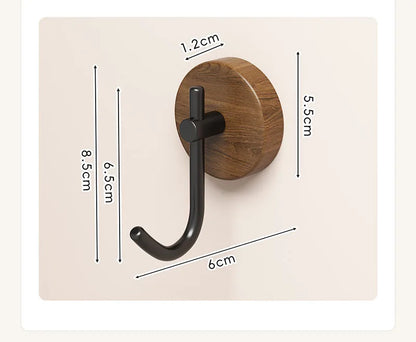 Self-Adhesive Wooden Wall Hooks for Hanging,Modern Coat Hooks,Natural Wood Hooks for Hanging Hats Towels Robe Clothes Keys Bags