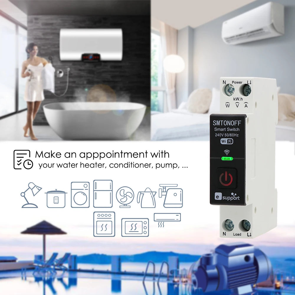 eWeLink Smart Switch with Power energy Monitoring Timer Switch App Monitoring Current  Voltage Consumption