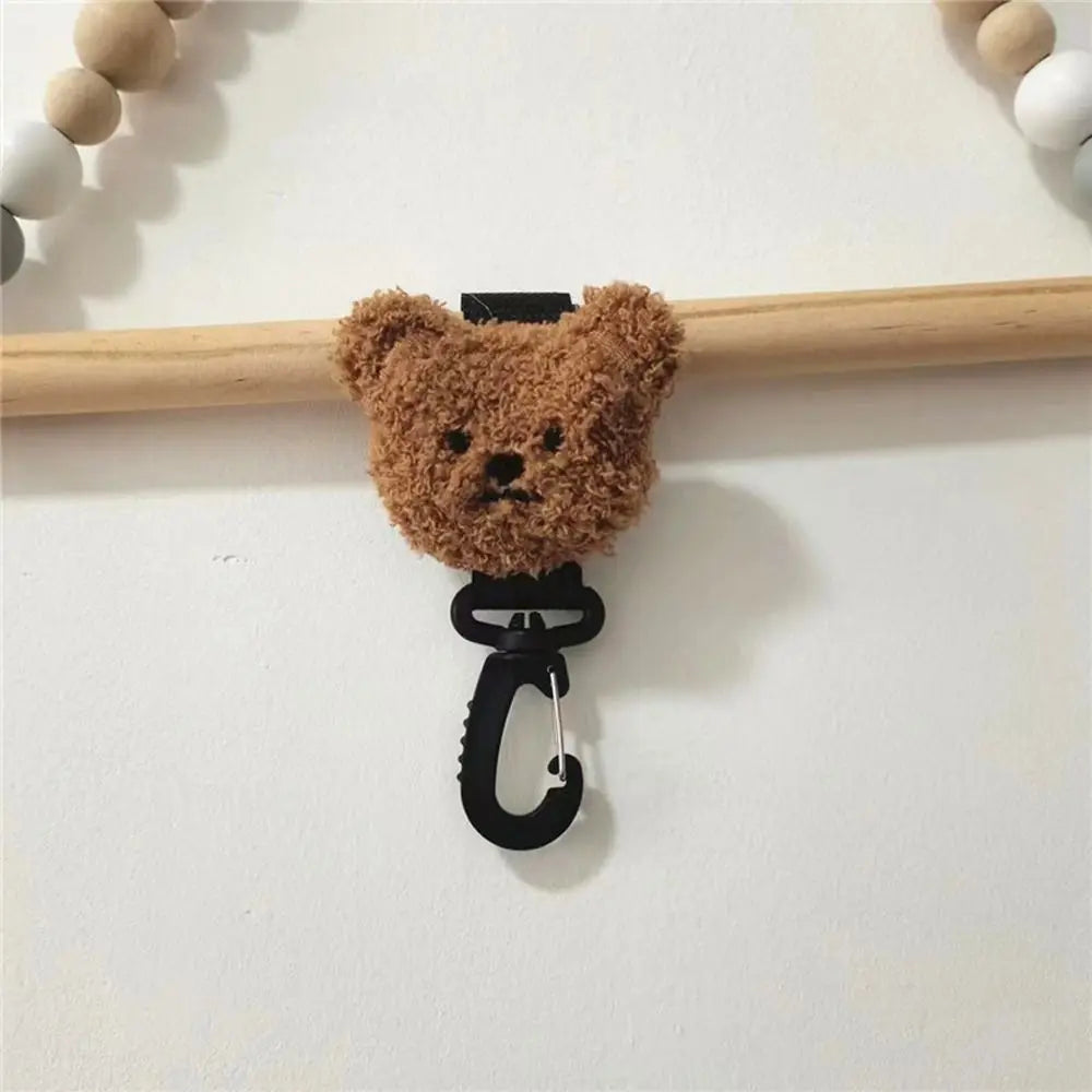 Practical Lovely Pram Hook Cute Bear Plush Baby Stroller Organizer Hook Bag Hanging Hook Stroller Hooks Stroller Accessory