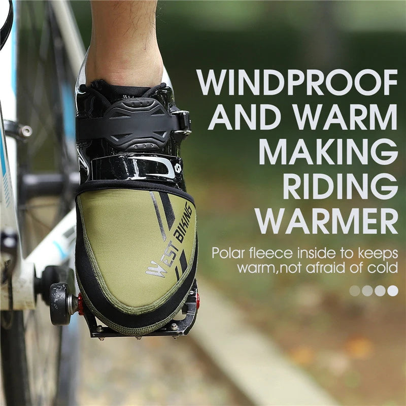 WEST BIKING Bicycle Half Shoe Cover Windproof Non-slip Cycling Boot Cover MTB Road Bike Waterproof Overshoes Bicycle Equipment