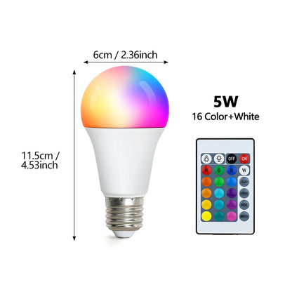 24 Key Remote Control Smart Lamp Atmosphere Light 16 Colors RGB Bulb LED Multicolor Bulb E27 220V Household Lighting Dimmable
