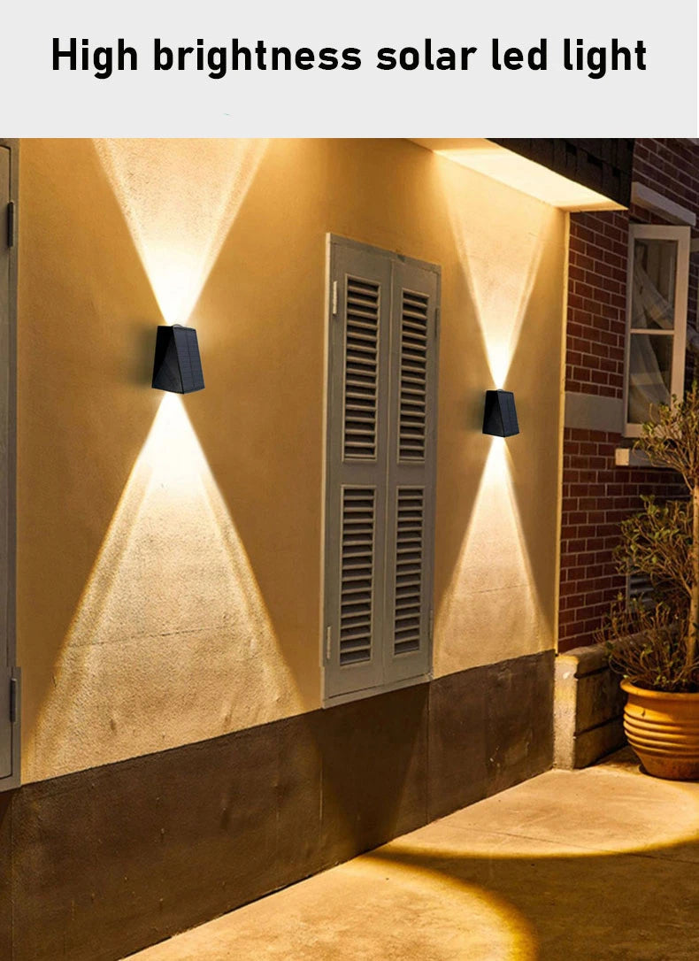 LED Solar Lights Outdoor Solar Powered Wall Lamp Waterproof Outdoor Garden Decorations Sunlight for Street Balcony Villa Lamp