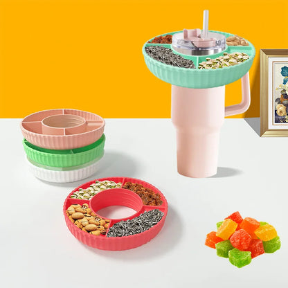 Snack Bowl For Stanley Cup, Silicone Snack Tray Compatible With Stanley Cup, Reusable Snack Ring