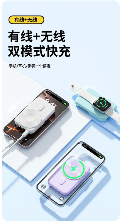 Portable 20000mAh Power Bank 22.5W Fast Charging Wireless Charging Station for iPhone & iWatch & Galaxy Watch for Phones Airpods