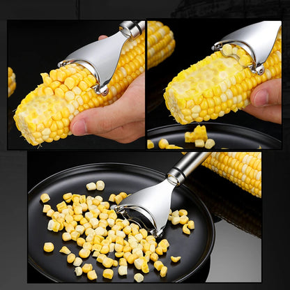 Stainless Steel Corn Peeler Stainless Steel Corn Stripper Corn Thresher Serrated Corn Cutter Kitchen Gadget Tool Fruit Vegetable