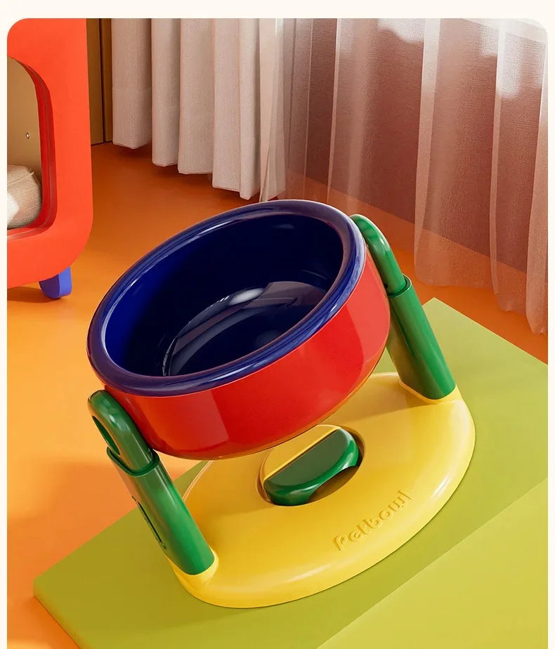 Pet Feeder Slow Feed Bowls Double Bowls Foldable with 3 Adjustable Height Suitable for Pets of Different Heights Water Feeding