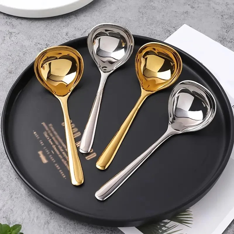 Korean Stainless Steel Thickening Spoon Creative Long Handle Hotel Hot Pot Spoon Soup Ladle Home Kitchen Essential Tools
