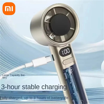 Xiaomi Portable Handheld Fan 120 Wind Speed Mini Leafless Handheld Fan USB Charging Fan Electric Charging