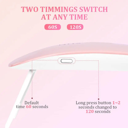 Nail Lamp Foldable 6w Uv Led Lamp For Nails Machine Uv Leds Gel Quick drying Dryer Lamp Manicure Tool Professional Equipme