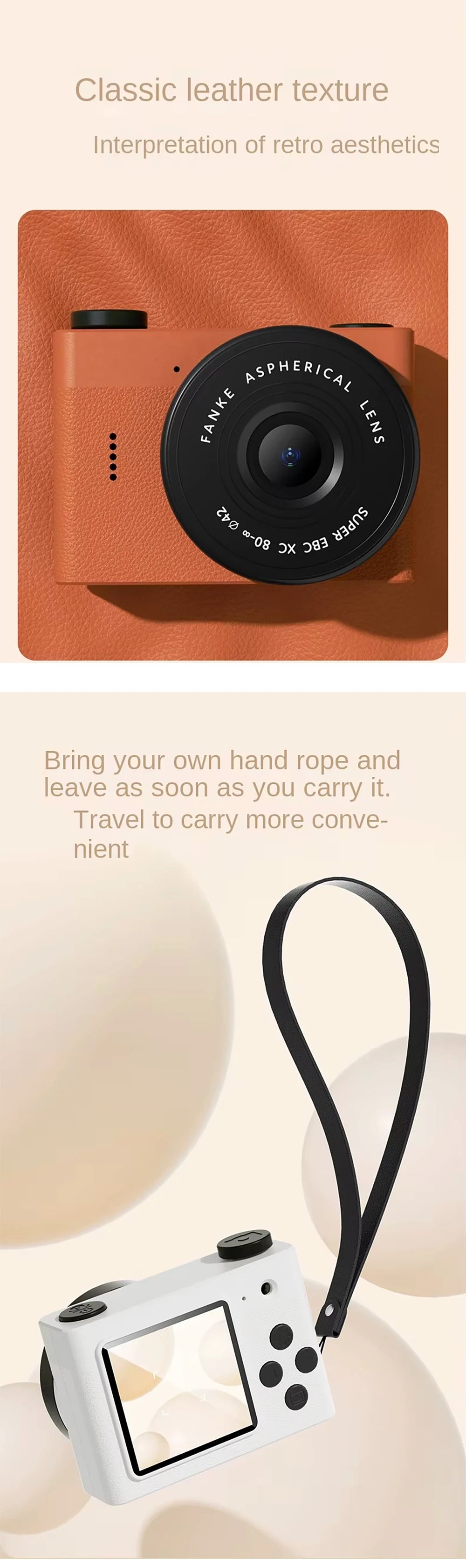 A5 Mini Camera With 1.54in Screen Vintage Camera Front Rear Camera Kids Camera Indoor Home Support TF Card Kids Vlog Camera