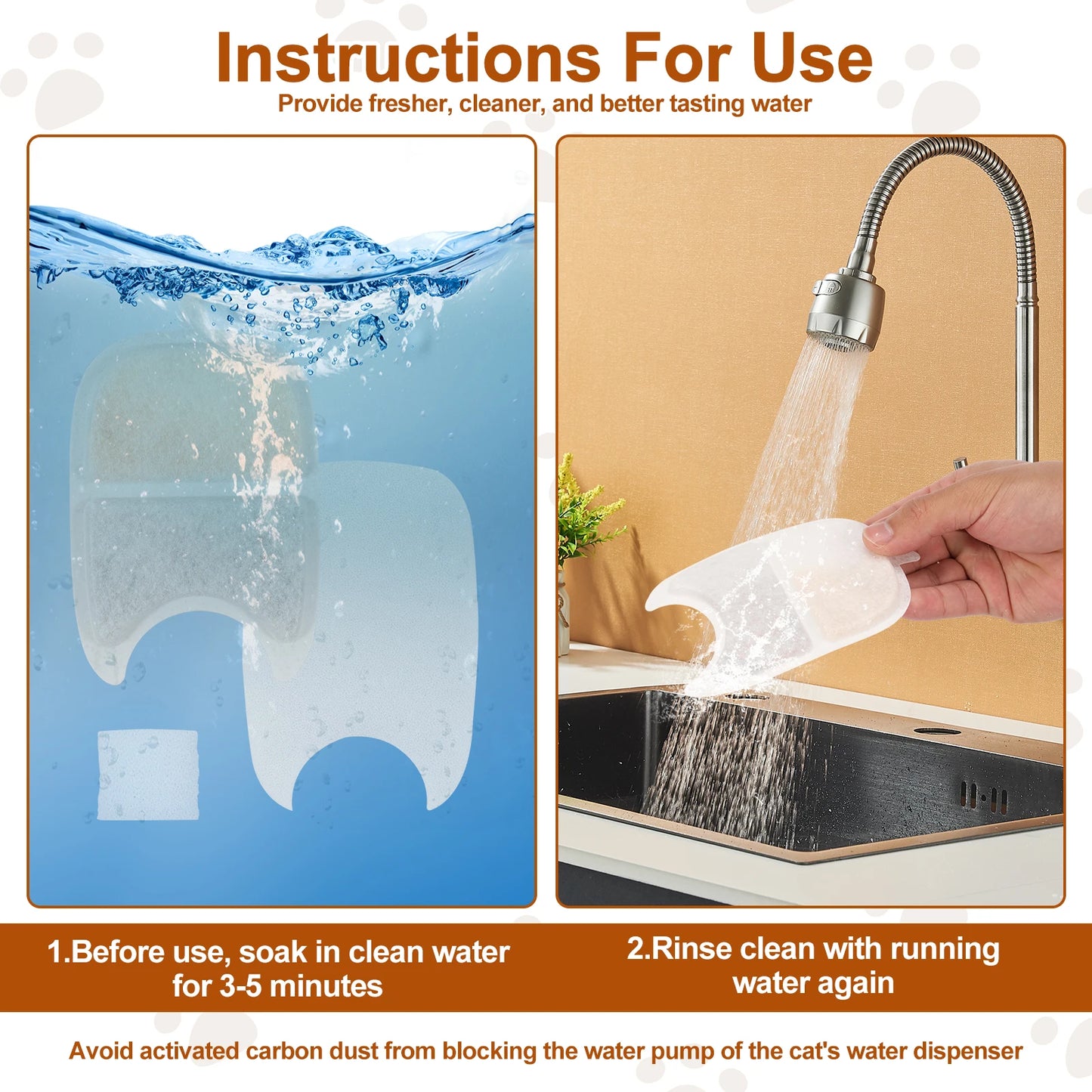 12 Set Cat Water Fountain Filters and Sponges Multiple Filtration System Cat puppy dog feeding and water cat pet accessories