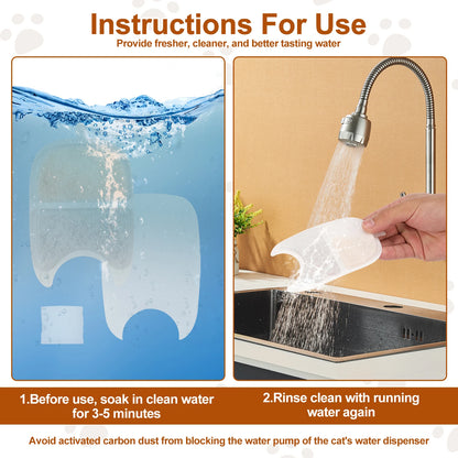 12 Set Cat Water Fountain Filters and Sponges Multiple Filtration System Cat puppy dog feeding and water cat pet accessories