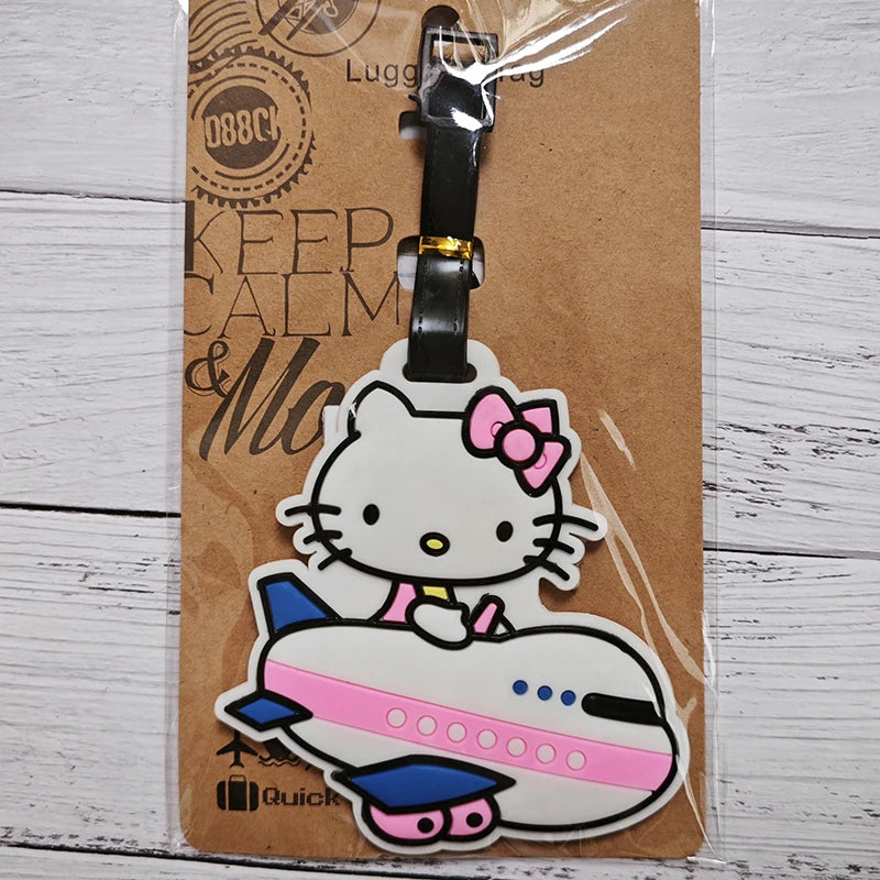 Travel Accessories Luggage Tag Cartoon Hello Kitty Suitcase Portable Label Wholesale