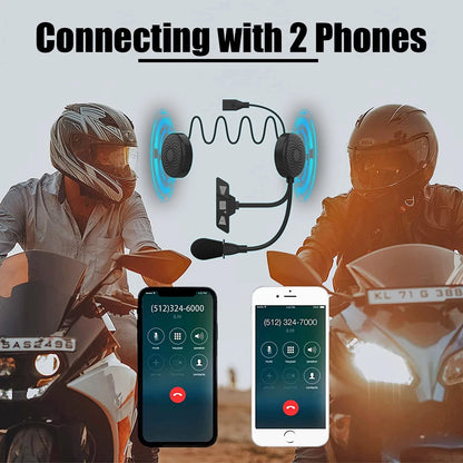 Bluetooth 5.2 Motorcycle Helmet Headset Wireless Handsfree Stereo Music Player Moto Headphone Noise Reduction Earphone With Mic