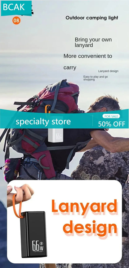 BCAK /Hot  style  500000mah 100000mah 200000mah 300000mah Upgraded Version Super power bank fast charge with LED Large Capacity