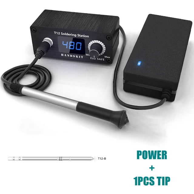 T12 Soldering Station Mini Digital Dual Voltage Repair Soldering Iron Equipment Portable Home Electronics Repair Tool Set