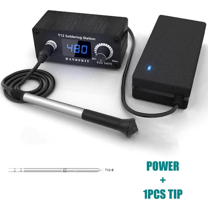 T12 Soldering Station Mini Digital Dual Voltage Repair Soldering Iron Equipment Portable Home Electronics Repair Tool Set