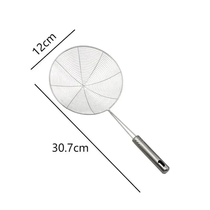 1PC Stainless Steel Strainer Ladle Skimmer Oval Fine Mesh Oil Pot Strainers Home Kitchen Tools Strainer Oil Skim Grease Foam