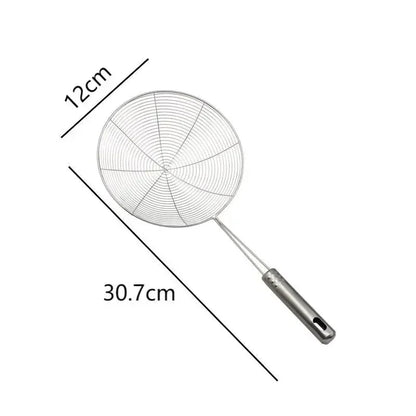 1PC Stainless Steel Strainer Ladle Skimmer Oval Fine Mesh Oil Pot Strainers Home Kitchen Tools Strainer Oil Skim Grease Foam