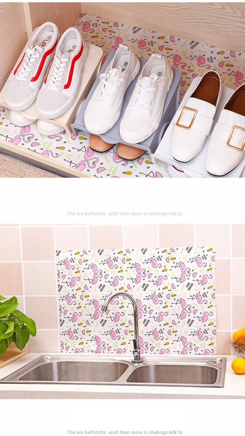 2M Kitchen Table Mat Drawers Cabinet Shelf Liners 1 Roll Flamingo Cabinet Placemat Waterproof Oilproof Shoes Cabinet Mat