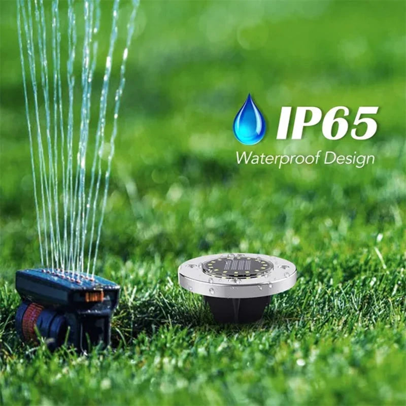 8/20LED Solar Power Disk Light Outdoor Garden Solar Underground Light Deck Light Spotlight Buried Solar Led Lamp Garden Decor