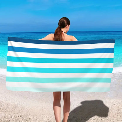 1pc Striped beach towels, ultra-fine fiber beach towels, multifunctional beach towels for swimming and shower rooms
