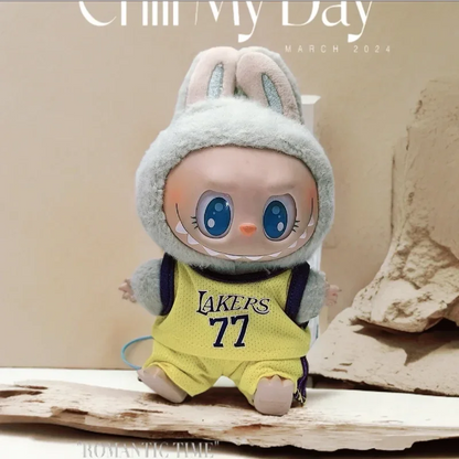 Labuibu Only Selling Clothes 17cm First Second Generation Labubu Basketball Clothes Cute Doll Decoration Handmade Doll Clothes