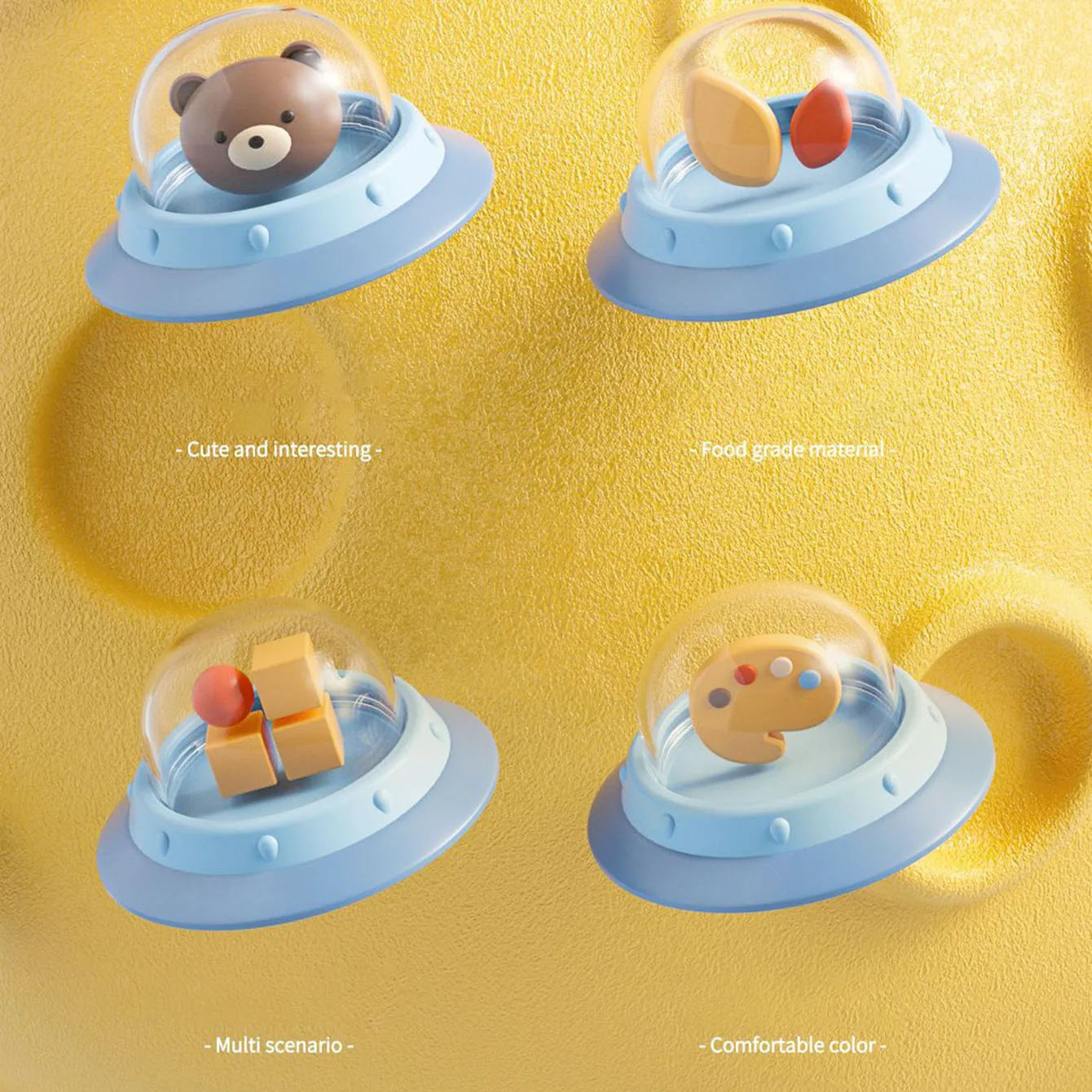 Baby Soothe Toy Cartoon Airplane Soothe Baby Artifact Baby Bath Fun Sucker Spinner Early Education Table Games