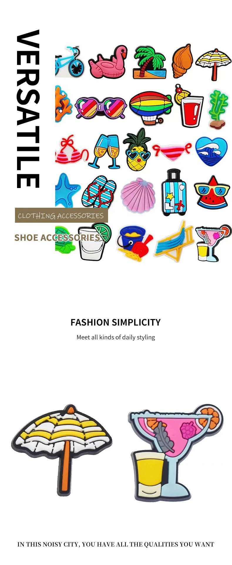 35/30 Pcs Shoe Charms for Crock Clogs Cute Cartoon Shoe Charms Lovely Shoe Accessories Summer Fashion Shoe Charms