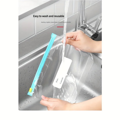 15pcs Reusable Food Storage Bags with Slide Lock Seal - for Fruits, Vegetables, Grains & Meal Prep -Freshness & Space Saving