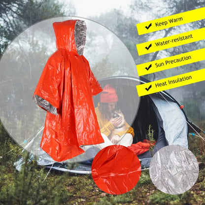 Outdoor Multifunction Raincoat Camping Raincoat Waterproof Survival Emergency Reflective Clothing Camping Gear