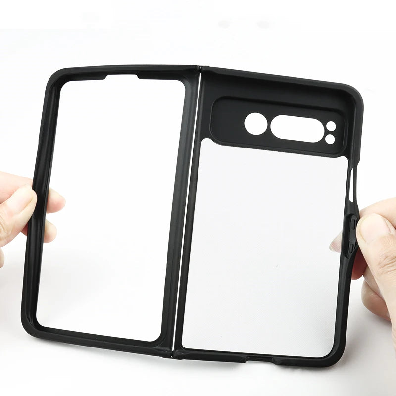 For Google Pixel Fold Case Cover Google Pixel Fold Capa Black Frame Shockproof Back Len Protector Clear Fundas Google Pixel Fold
