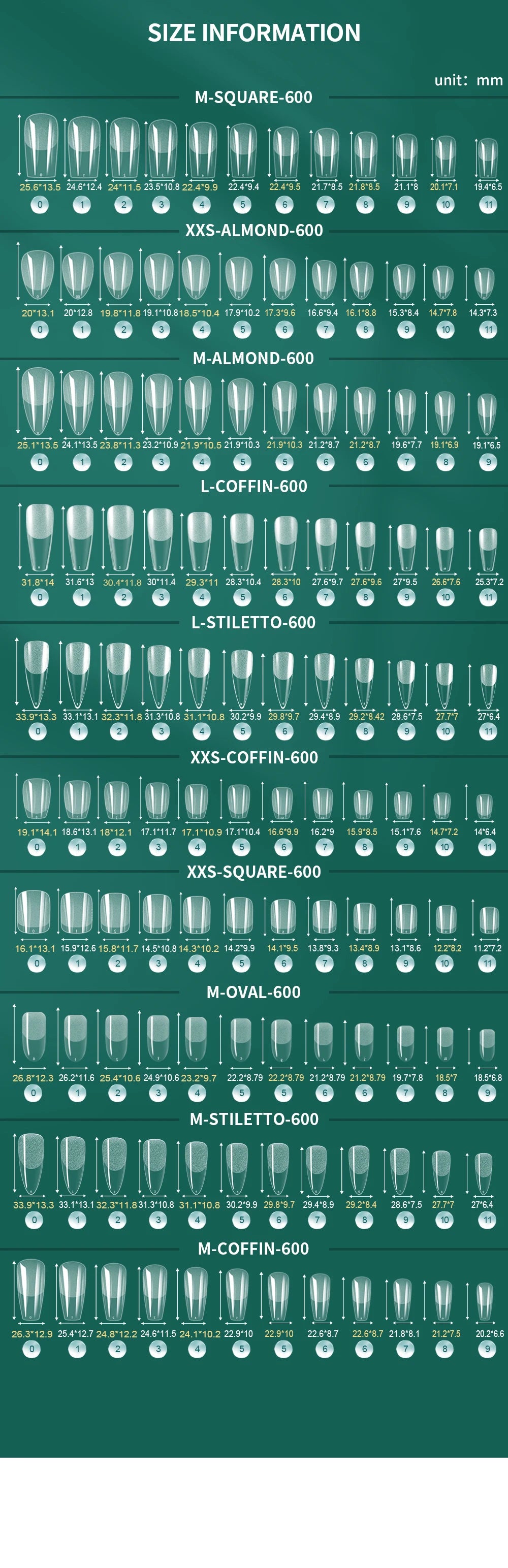 NAILPOP Soft Gel Nail Tips 600PCS Pre-Buff Full Cover Coffin Almond  Oval Shaped Nail Extenison Tips Half Matte Gel X Fake Nails