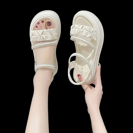 Outdoor Platform Sandals for Women New Breathable Fashion Woman Shoes Summer 2025 Comfortable Trending Pvc Designer Luxury Shoe