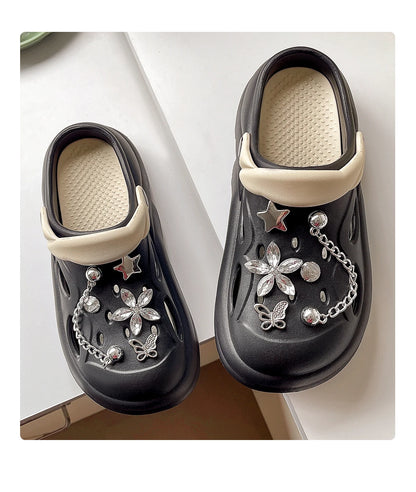 Women Thick Bottom Hole Shoes Summer Beach Platform Sandals Fashion Comfortable Indoor Outdoor Slippers